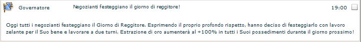 Questo è il messaggio e dice in tutti i possedimenti